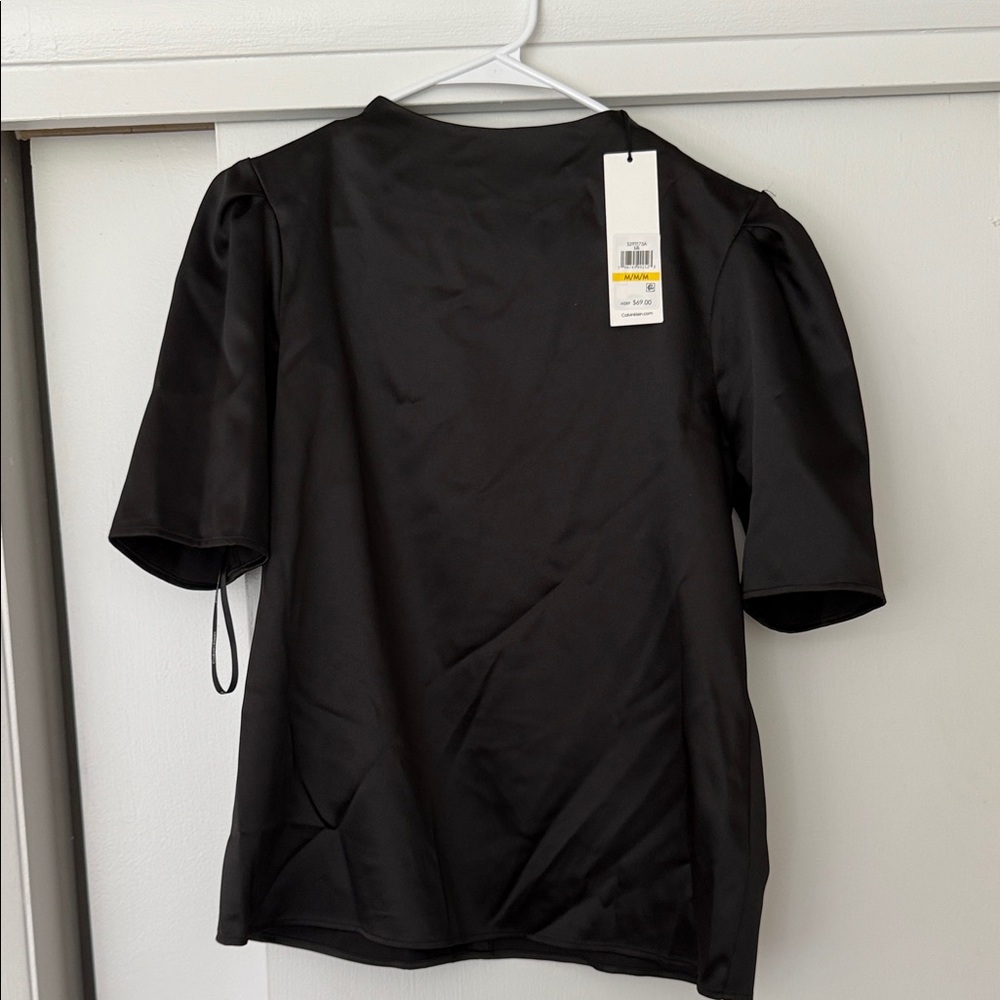 Calvin Klein Black Satin Blouse